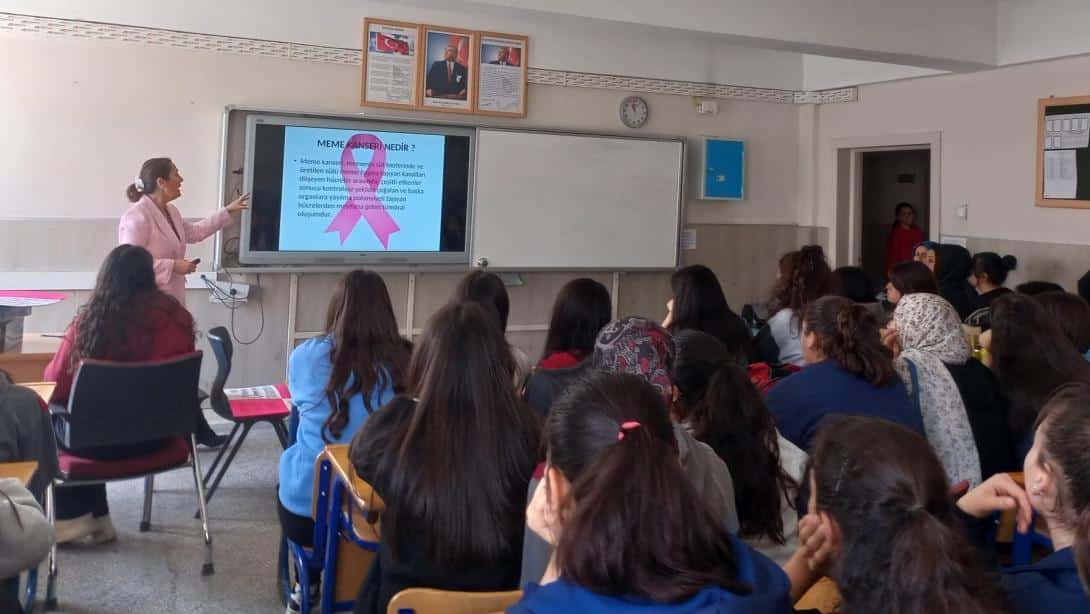 İl Milli Eğitim Müdürlüğümüz Kapsamındaki Okullarımızda  ''Meme Kanseri Farkındalık Eğitimleri''